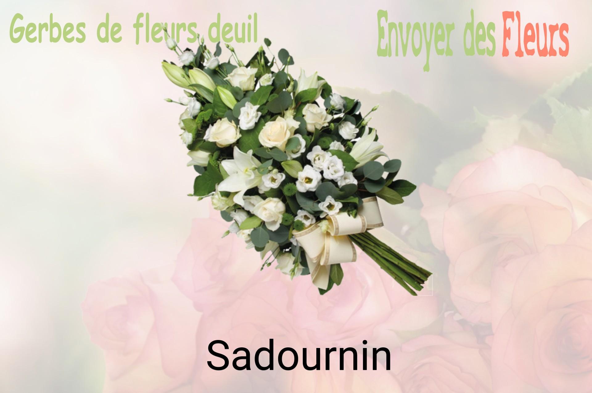 Gerbe de fleurs de deuil livrée à Sadournin